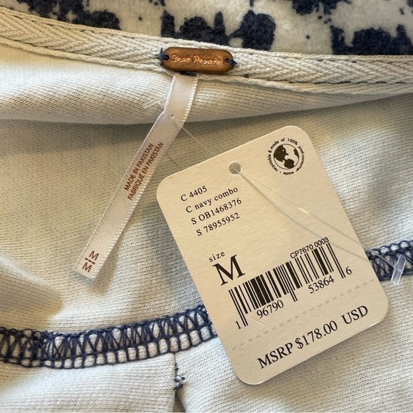 Free People Women's Ruby Navy Combo Shacket Jacket Size Medium NWT - Picture 9 of 10